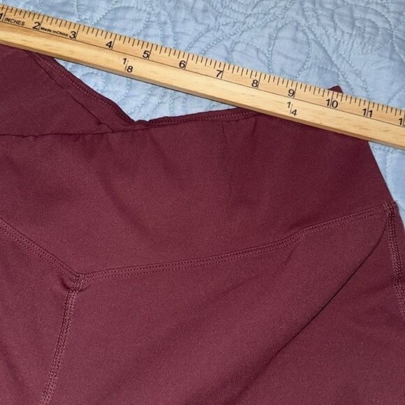 Miss Adola Leggings Womens Size 10 Maroon Red Crisscross Waist Pockets - Picture 9 of 9
